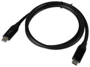 MULTICOMP PRO MP014085 USB Cable, Type C Plug to Type C Plug, 800 mm, 31.5 ", USB 4.0, Black, E-Marked Cable