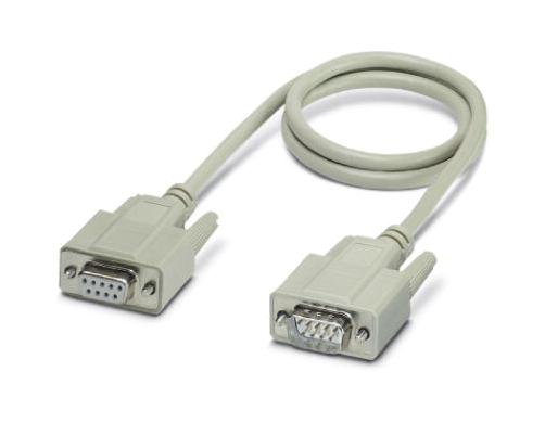 PHOENIX CONTACT 1656246 Computer Cable, D Subminiature Plug, 9 Way, D Subminiature Socket, 9 Way, 6.6 ft, 2 m, Grey 1656246, VS-09-DSUB-20-LI-2,0
