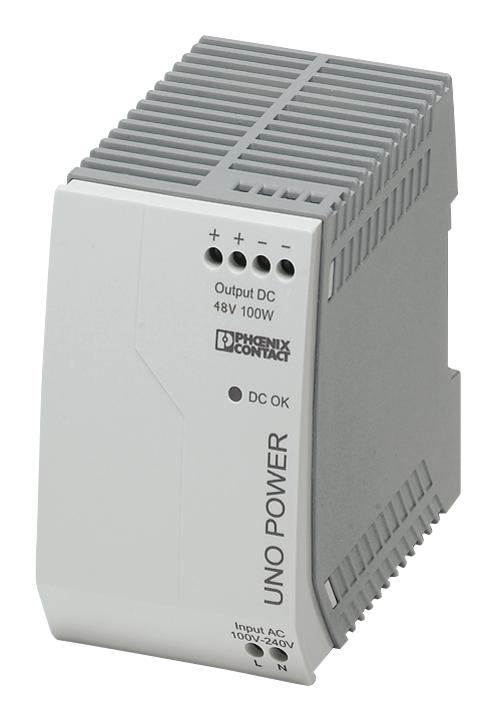 PHOENIX CONTACT 2902996 AC/DC DIN Rail Power Supply (PSU), ITE, 1 Output, 100 W, 48 VDC, 2.1 A