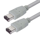 L-COM CSM94-1M Computer Cable, IEEE 1394 FireWire Plug, 6 Way, IEEE 1394 FireWire Plug, 6 Way, 3.3 ft, 1 m, Grey