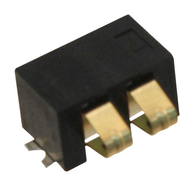 KYOCERA AVX 9.155E+12 Battery Connector, Pin, 2 Contacts, 2.5mm, Right Angle, Beryllium Copper, 125VAC, 3A, Surface Mount