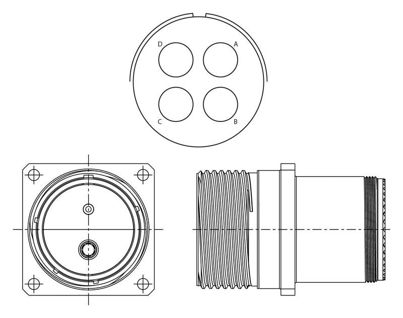 Amphenol Aerospace TVM00DS-37-17P TVM00DS-37-17P Circular Conn Rcpt 4POS Wall Mount