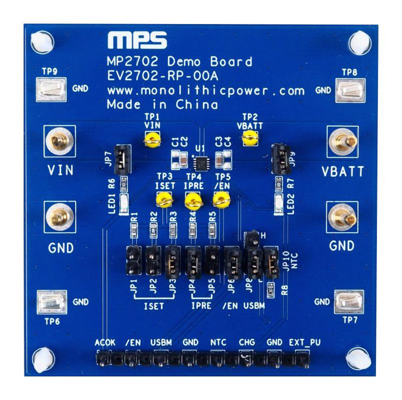 MONOLITHIC POWER SYSTEMS (MPS) EV2702-RP-00A Evaluation Board, MP2702GRP, Li-Ion / Polymer, LiFePO4, NiMH Battery Charger, 26 V, 1 A