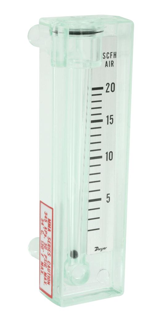 DWYER MMA-23 Air Flowmeter, 1 to 10 LPM, 100 psi, 4 % Accuracy, 7.938mm, 54 &deg;C