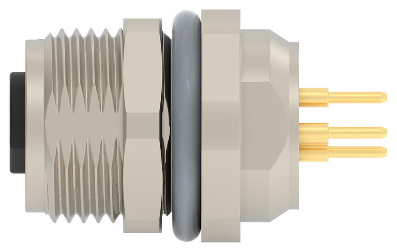 TE CONNECTIVITY T4041417051-001 Sensor Connector, M8, Female, 5 Positions, PCB Socket, Straight Panel Mount