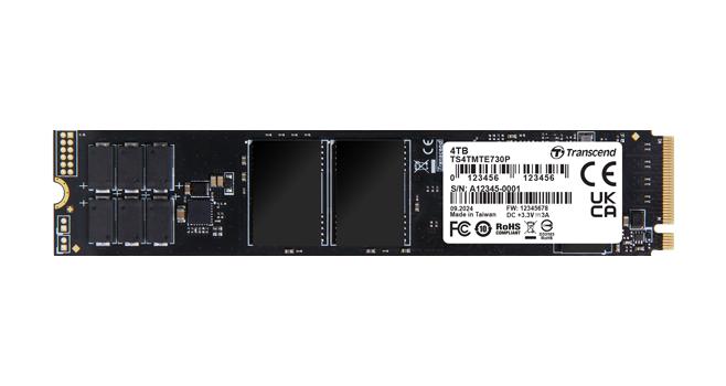 TRANSCEND TS1TMTE730P SSD, Internal, M.2 22110, PCIe Gen 4 x 4, NVMe, 1 TB, 3D NAND