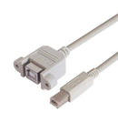 L-COM UPMBB-5M USB Cable, Type B Plug to Type B Receptacle, 5 m, 16.4 ft, USB 2.0, Light Grey