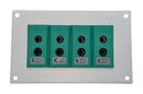 LABFACILITY IS-K-FF + FSP-4 Thermocouple Connector, 66 x 107mm Panel, Standard, K, Socket, 4Way, Green, IEC, Fascia Mount