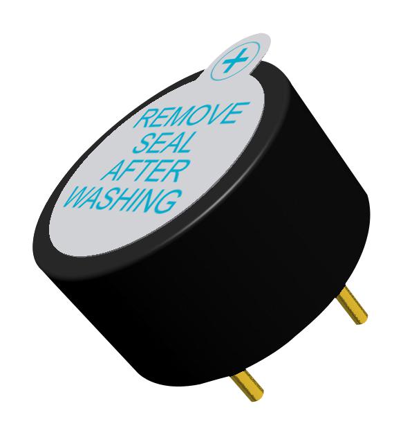 PUI AUDIO AI-1027-TWT-5V-2-R Transducer, Audio Indicator, 2.73kHz, 3 VDC to 7 VDC, Continuous, 82 dBA, 30mA, Through Hole