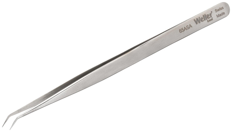WELLER EREM 65ASA Tweezer, Precision, Curve/Pointed Tip, 140mm, Stainless Steel
