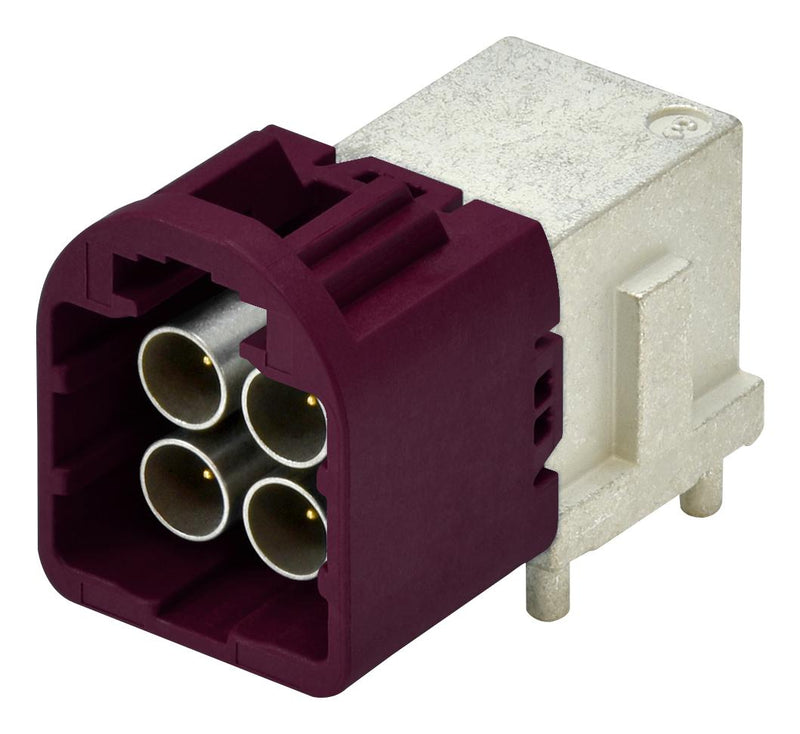 MULTICOMP PRO MP012349 RF / Coaxial Connector, Mini FAKRA Coaxial, Right Angle Plug, Through Hole Right Angle, 50 ohm