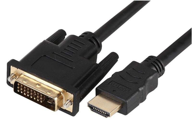 PRO SIGNAL PSG91377 High Speed 4K UHD HDMI Lead, Male to DVI-D Male, Gold Plated Connectors, 3m Black