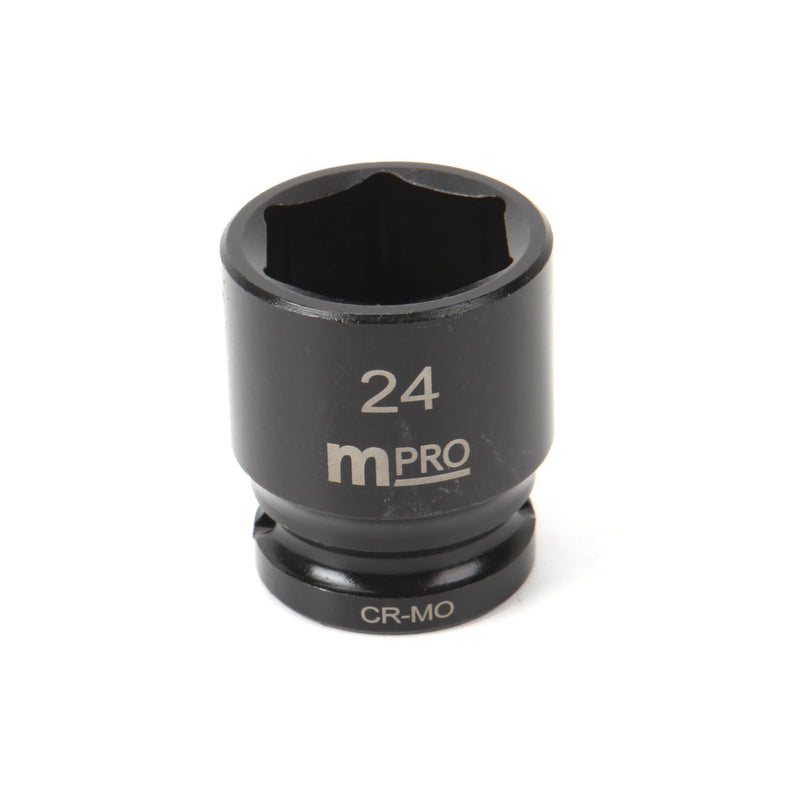 MULTICOMP PRO MP12-CRMO24 Socket, Hex, 24 mm x 38 mm, 1/2" Drive Size, Chromium Molybdenum Steel, DIN3121, Auto Repair