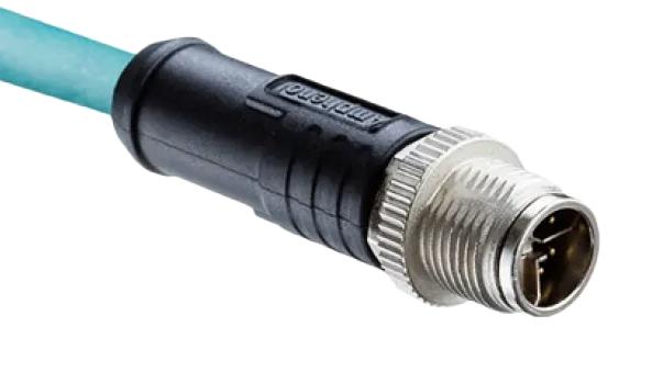 AMPHENOL LTW MSXS-08BMMM-SL7X05 Sensor Cable, M12 Plug, Free End, 8 Positions, 5 m, 16.4 ft, M Series