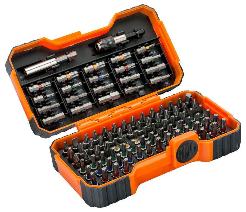 BAHCO 59/S100BC Colour Screwdriver Bit Set, 100 Pieces of Bits, Magnetic Universal and Quick Release Bit Holder