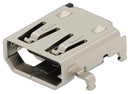 TE CONNECTIVITY 2494822-1 HDMI Connector, D Type, Submerged Plate, 19 Contacts, Receptacle, PCB Mount