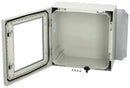 FIBOX ARCA 404021W Plastic Enclosure, 2-Point Lock, Cover w/Window, Multipurpose, Polycarbonate, 400 mm, 400 mm