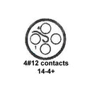 CINCH CONNECTIVITY SOLUTIONS BACC63CB14-4P7 Circular Connector, BACC Series, MIL-DTL-26500 Series, Straight Plug, 4 Contacts, Crimp Pin