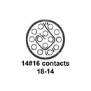 CINCH CONNECTIVITY SOLUTIONS BACC63BV18F14PN Circular Connector, BACC Series, MIL-DTL-26500 Series, Wall Mount Receptacle, 14 Contacts