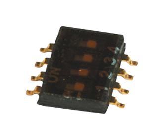 GRAYHILL 97C04SRT DIP / SIP Switch, 4 Circuits, Slide, Surface Mount, SPST, 24 V, 25 mA