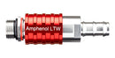 AMPHENOL LTW SQD06-SBDN-PAFM-RD001 Liquid Cooling Plug-Socket, 3/4"-16UNF, Stainless Steel, Red, Valve, SnapQD Series