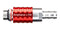 AMPHENOL LTW SQD06-SBDN-PAFM-RD001 Liquid Cooling Plug-Socket, 3/4"-16UNF, Stainless Steel, Red, Valve, SnapQD Series