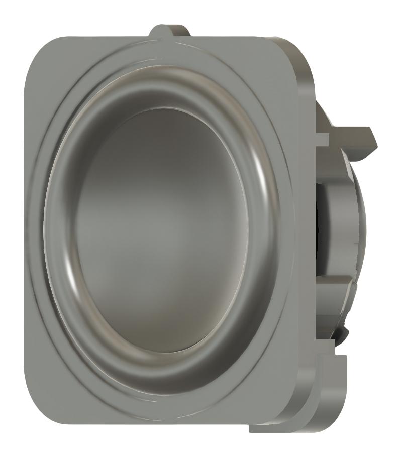 PUI AUDIO AS03208AS-HT Speaker, General Purpose, 150 Hz to 20 kHz, 8 ohm, 4 W, 99 dB, Round with Square Frame, Panel Mount