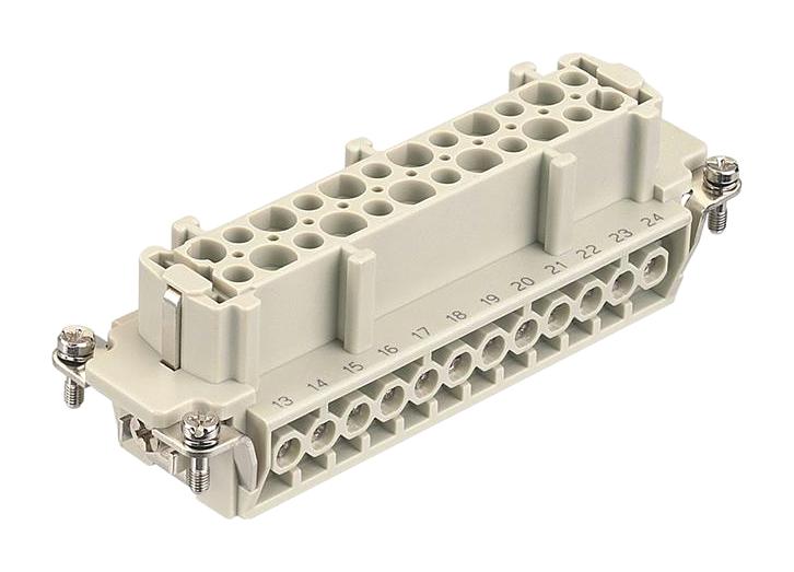 HARTING 09337242701 Heavy Duty Connector, Han E Series, Insert, 24 Contacts, 24B, Receptacle, Screw Socket
