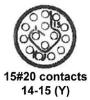 CINCH CONNECTIVITY SOLUTIONS MS24266R14T15SN Circular Connector, MIL-DTL-26500 Series, MS24266 Series, Straight Plug, 15 Contacts, Crimp Socket