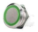 ITW SWITCHES H48M-212G Vandal Resistant Switch, Ring Illumination, H48M Series, 19.56 mm, SPDT-DB, Maintained, Round