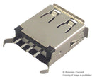 MULTICOMP USB-A-S-VT USB Connector, USB Type A, USB 2.0, Receptacle, 4 Ways, Through Hole Mount, Vertical