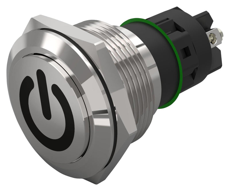 EAO 82-6162.2000.B002 Vandal Resistant Switch, Standby, 82 Series, 22 mm, SPDT, Maintained, Round Raised Flat Flush