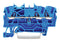 WAGO 2002-1304 DIN Rail Mount Terminal Block, 3 Ways, 22 AWG, 12 AWG, 4 mm&sup2;, Clamp