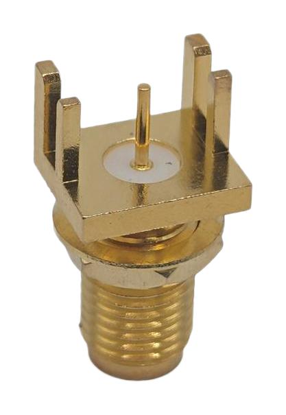 MUELLER ELECTRIC BU-1420721841 RF / Coaxial Connector, SMA Coaxial, Straight Bulkhead Jack, Board Edge / End Launch, 50 ohm