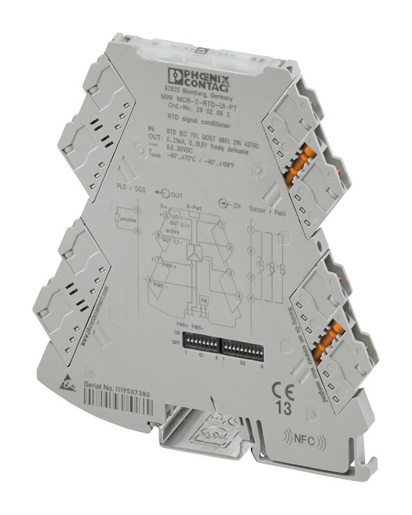 PHOENIX CONTACT 2902052 Signal Converter, RTD, Current, Voltage, 1 Channels, 30 VDC GTIN UPC EAN: 4046356652094 MINI MCR-2-RTD-UI-PT