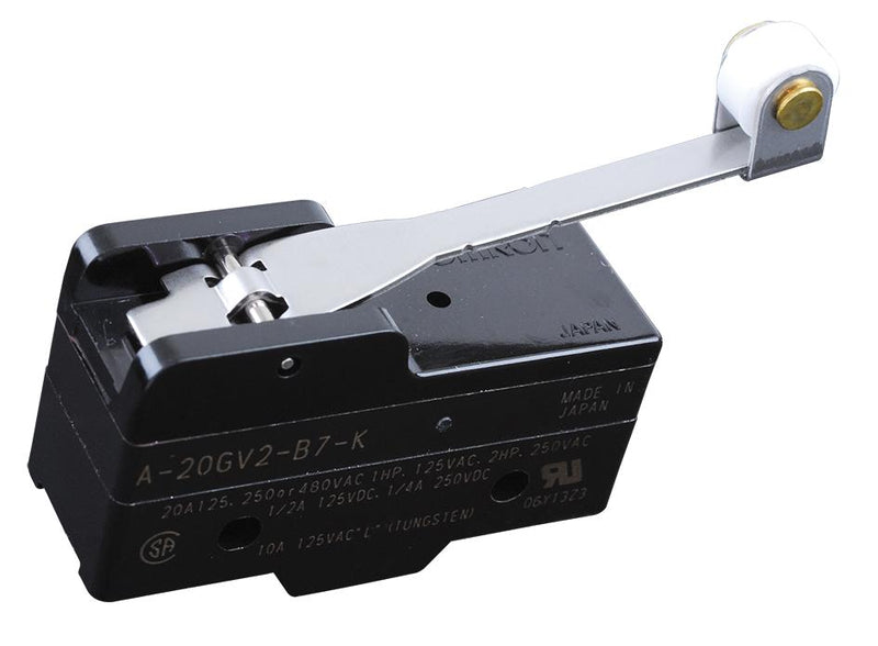 OMRON INDUSTRIAL AUTOMATION A-20GV2-B7-K MICROSWITCH, HINGE, SPDT, 500V, 20A
