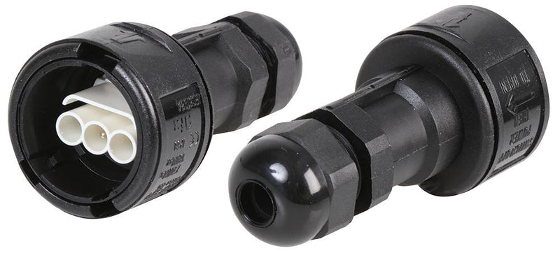 ABB - ADAPTAFLEX 185-0A1011-P030-1 Cable Joint, 3Pos, Female Housing, 9 mm, Black, Aquasafe Series