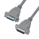 L-COM CSM15MF-10 Computer Cable, D Subminiature Plug, 15 Way, D Subminiature Socket, 15 Way, 10 ft, 3.05 m, Grey
