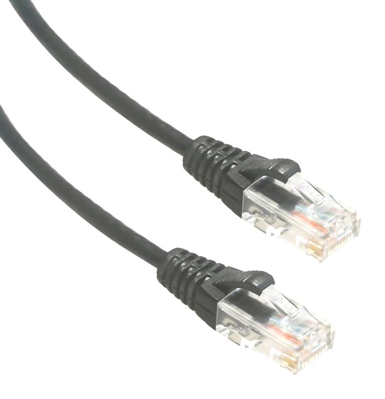 AMPHENOL CABLES ON DEMAND MP-6A28GNSBLK-003 PATCH CABLE, 8P8C, RJ45 PLUG-PLUG, 3
