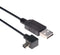 L-COM CAA-90RMB5-05M USB Cable, Type A Plug to 90&deg; Mini Type B Plug, 500 mm, 19.7 ft, USB 2.0, Black