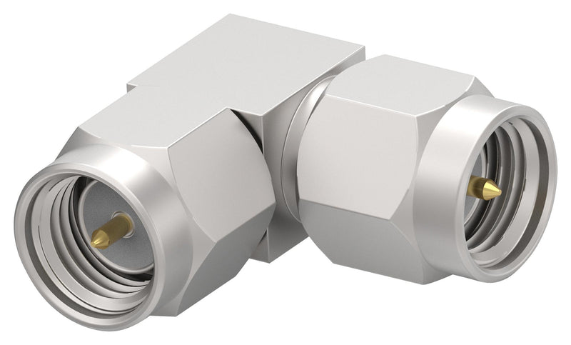 TE CONNECTIVITY 2477465-1 RF / Coaxial Adapter, 18GHz, SMA, Plug, SMA, Plug, Right Angle Adapter, 50 ohm