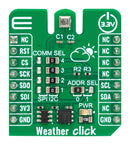 MIKROELEKTRONIKA MIKROE-5761 Add-On Board, Weather Click, BME280, Humidity And Pressure Sensor, I2C, SPI, 3.3V in