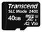 TRANSCEND TS40GUSD240I Flash Memory Card, 3D NAND, MicroSD Card, UHS-1, Class 2, Class 30, V30, 40 GB, 3.6 V, -40 &deg;C