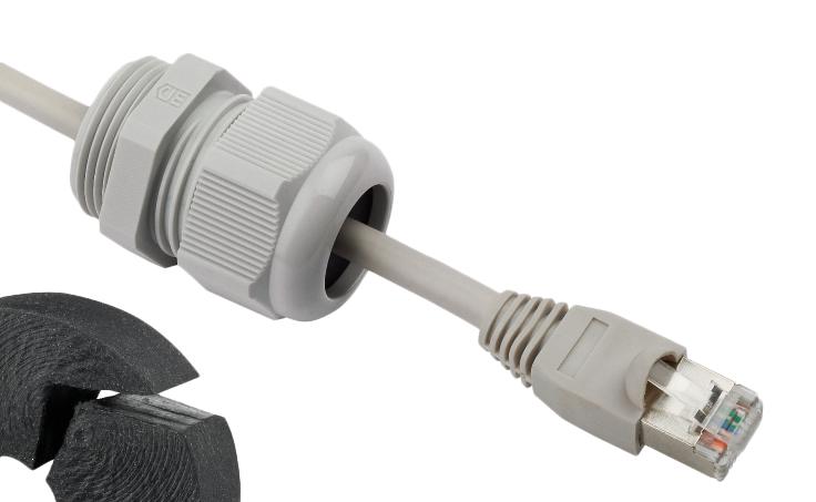 HYLEC K345-1025-00 Cable Gland, M25 x 1.5, 3 mm, 8 mm, Nylon 6 (Polyamide 6), Light Grey, IP65