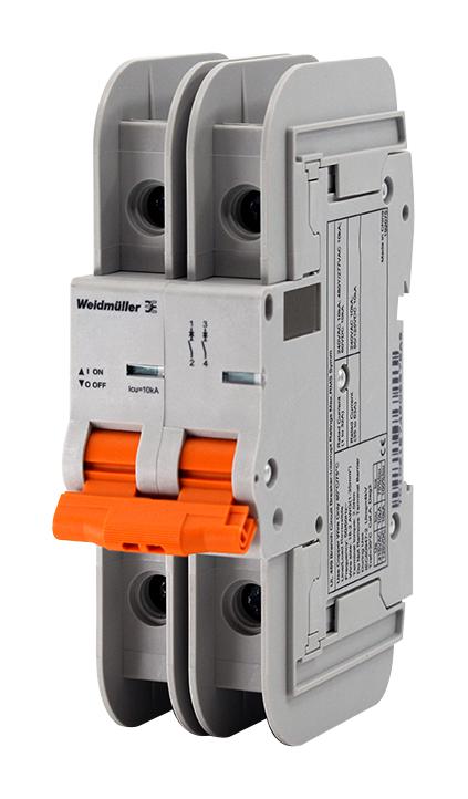 WEIDMULLER 2478830000 THERMAL MAG CKT BREAKER, 2P, 2A, 240VAC