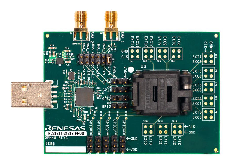 RENESAS RC21211-21212-PROG Programming Board, RC21211/RC21212, Programmer Board, Configuration Software, Board Schematic/BOM