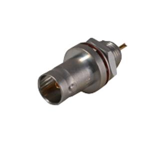 HUBER+SUHNER 22"BNC-50-0-16/133"NE RF / Coaxial Connector, BNC Coaxial, Straight Bulkhead Jack, Solder, 50 ohm, Beryllium Copper