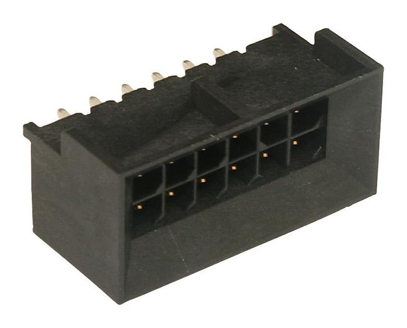 MOLEX 44432-1202 Rectangular Connector, Micro-Fit 3.0 BMI 44432 Series, 12 Contacts, Header, 3 mm, Through Hole