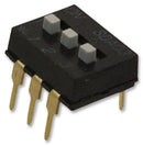 OMRON A6TN-3104 DIP / SIP Switch, Raised Slide, 3 Circuits, Slide, Through Hole, SPST, 24 V, 25 mA