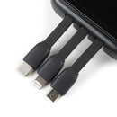 Dual-Port Power Bank with Digital Display and Integrated Cables - 10AH